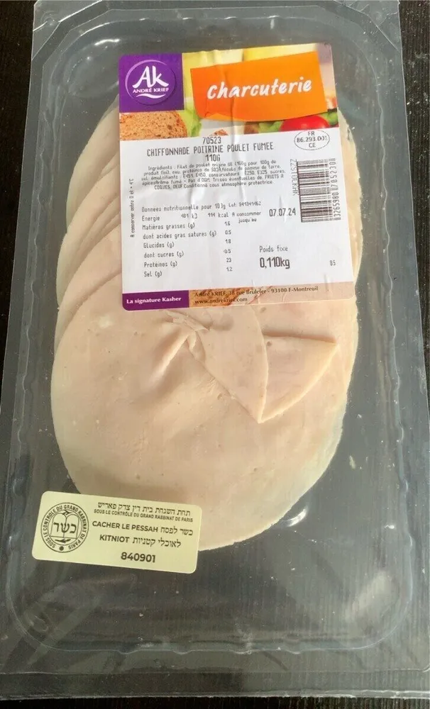 Chiffonade poitrine poulet fumee