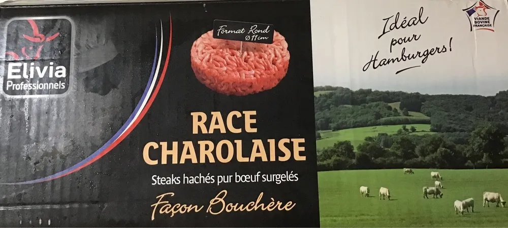 Race charolaise steaks hachés pur boeuf surgelés
