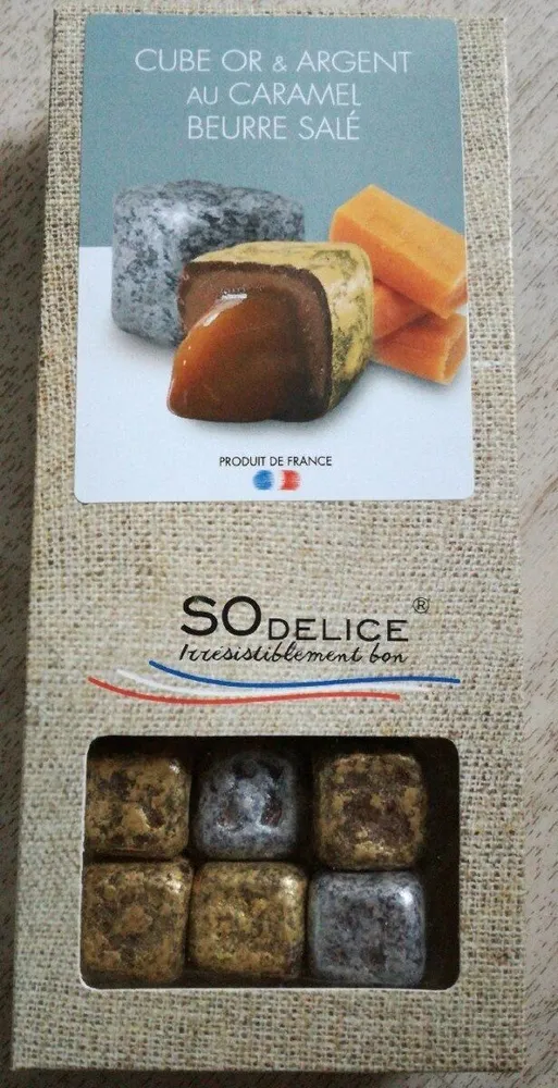 Cube or et argent au caramel beurre salé
