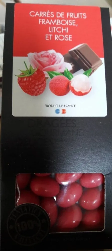 carré framboise litchi rose