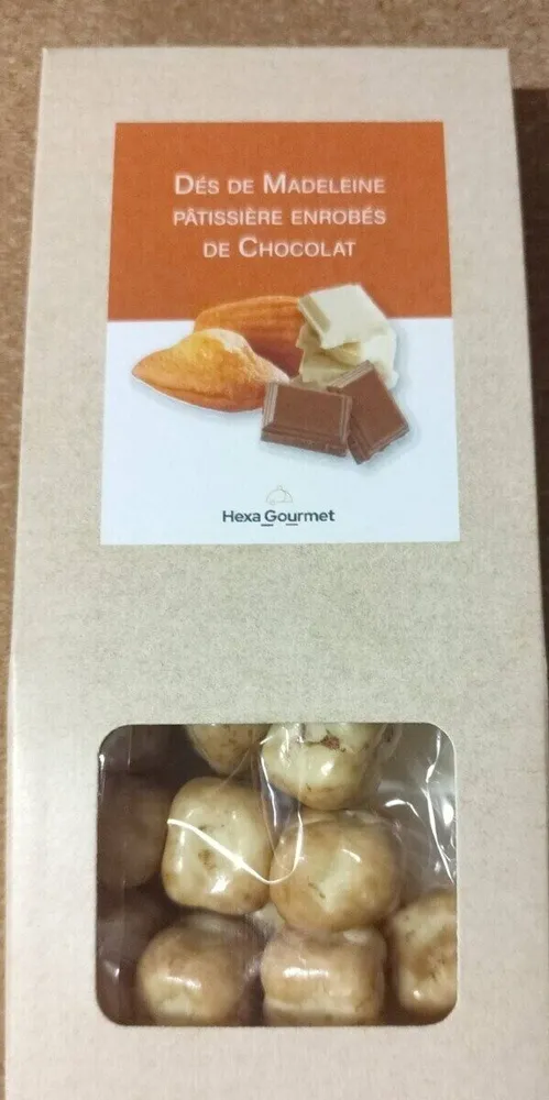 Dés de Madeleine pâtissière enrobés de chocolat