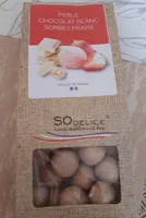 Perle chocolat blanc sorbet fraise