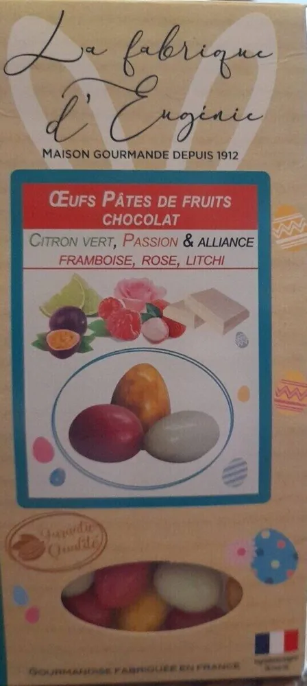 Œufs pâte de fruits chocolat