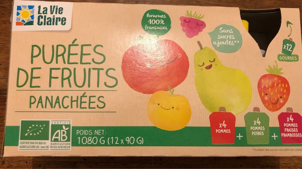 Purées de fruits panachées