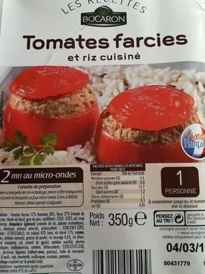 Tomates Farcies et riz cuisiné