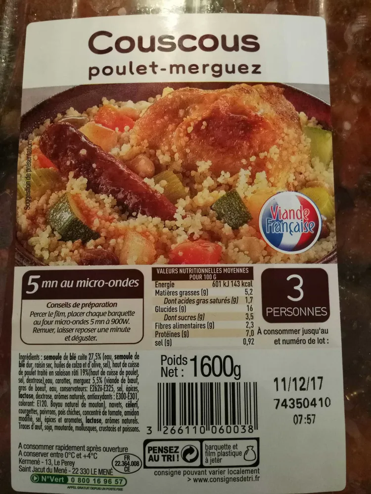 Couscous poulet-merguez