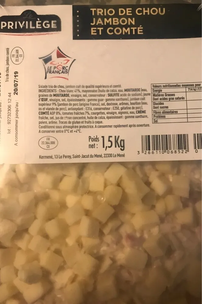 Trio de chou jambon et comté