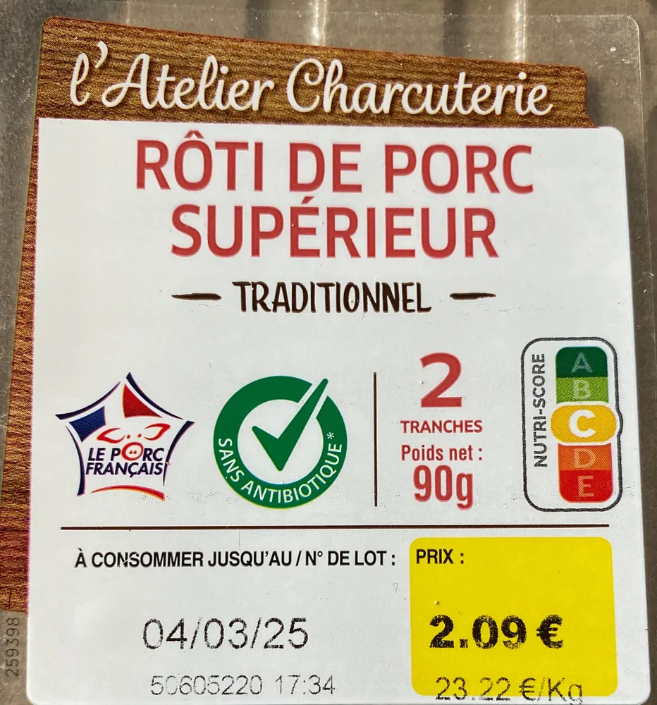 Rôti de porc supérieur traditionnel
