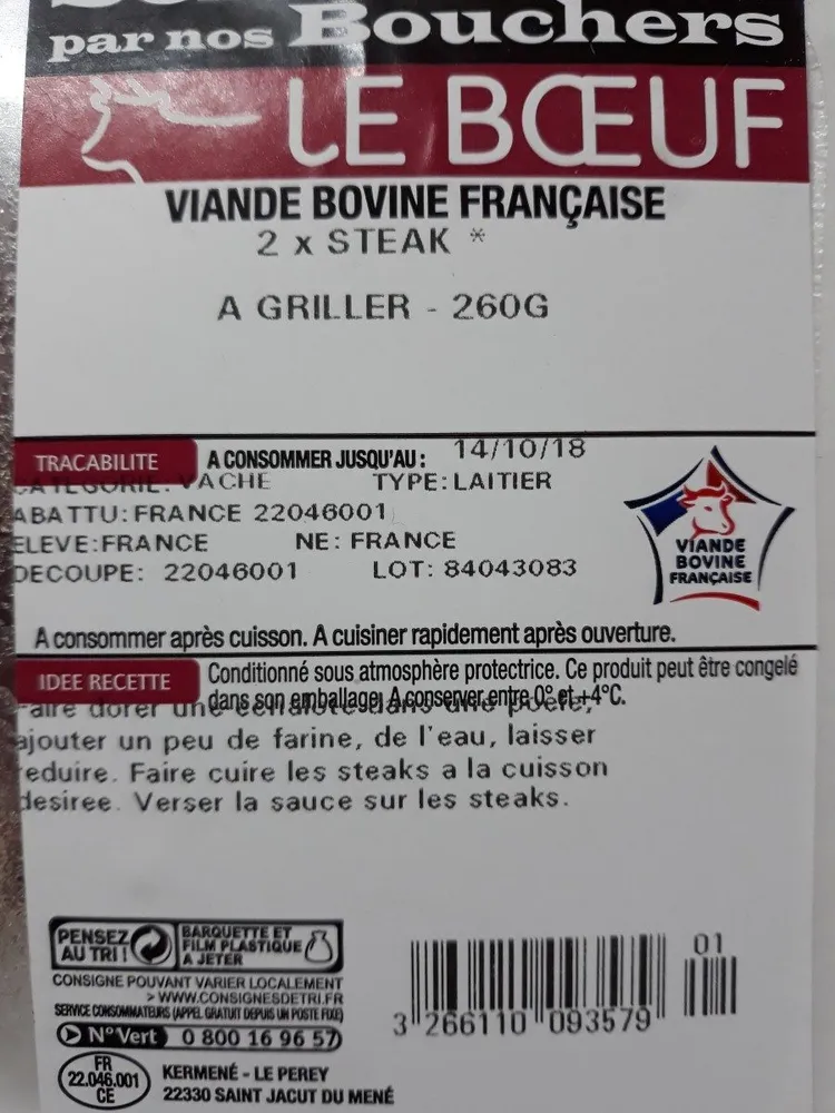 2* Steak Gîte Noix