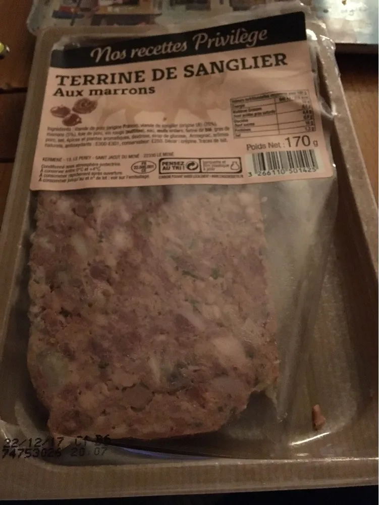 Terrine de sanglier aux marrons