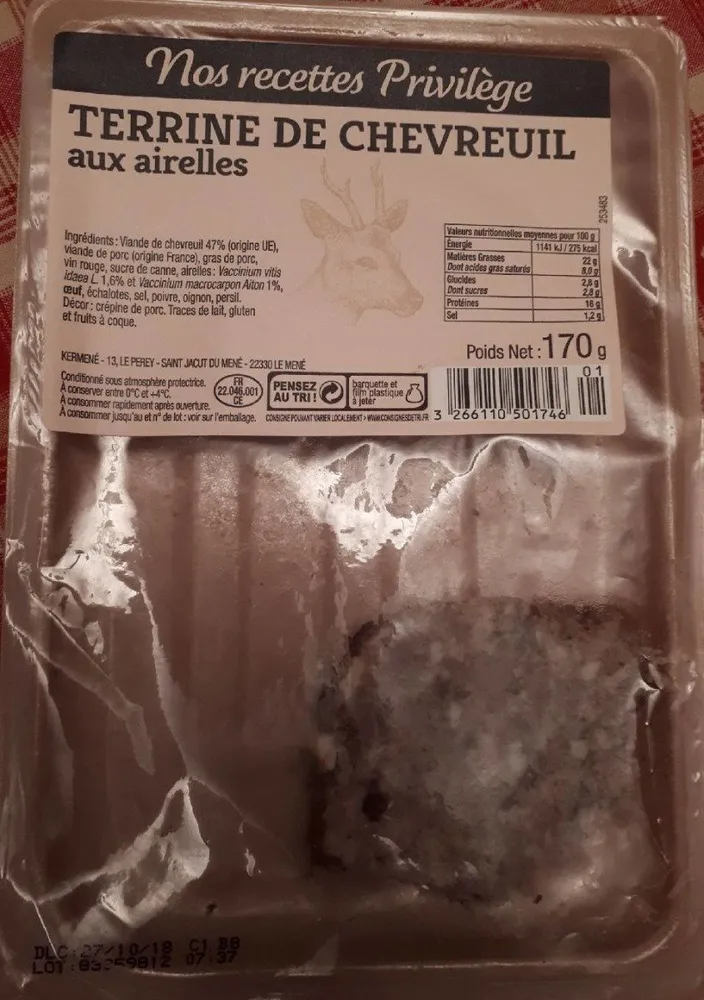Terrine de chevreuil aux airelles