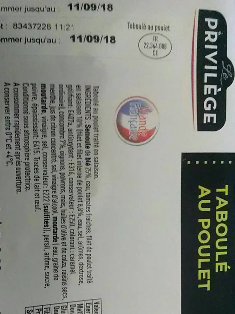 Taboulé au poulet