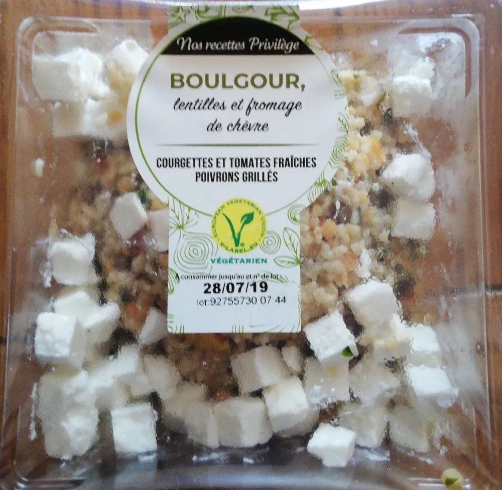 Boulgour lentilles et fromage de chèvre