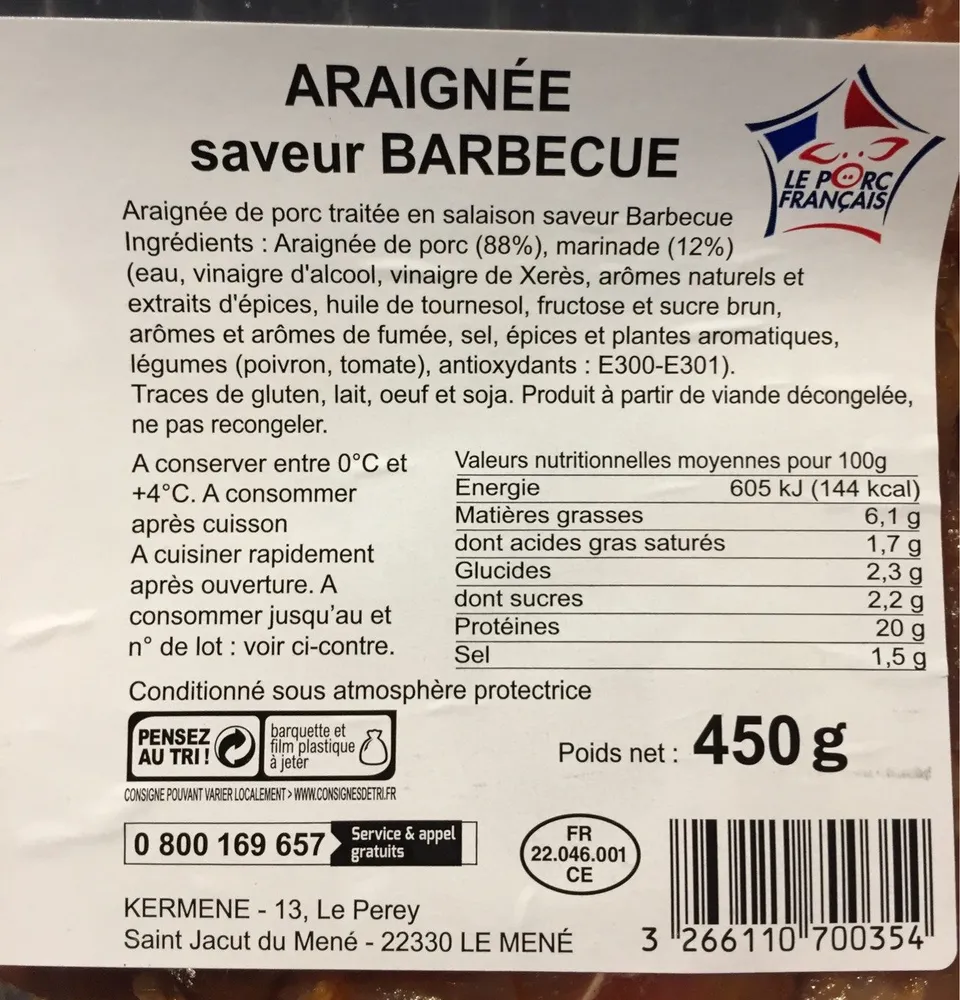 Araignée saveur barbecue