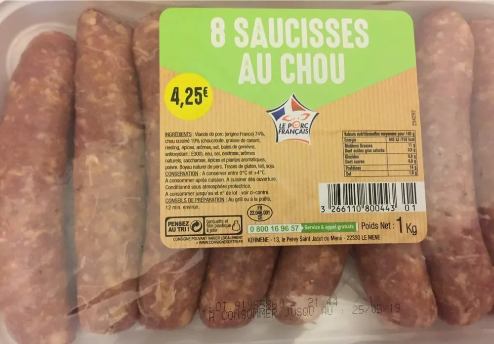 8 saucisses au chou