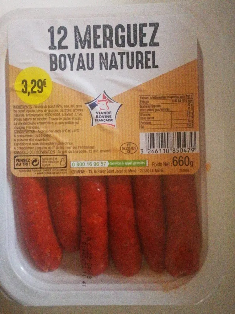 Merguez boyau naturel