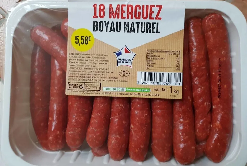 18 Merguez Boyau Naturel