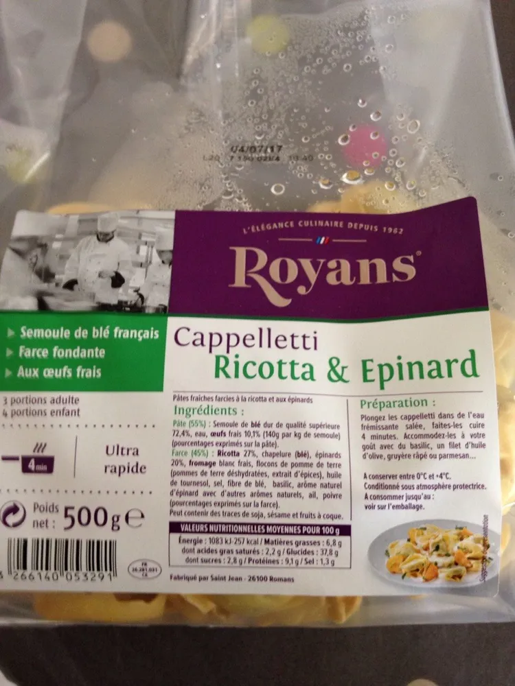 Cappelletti Ricotta-épinard