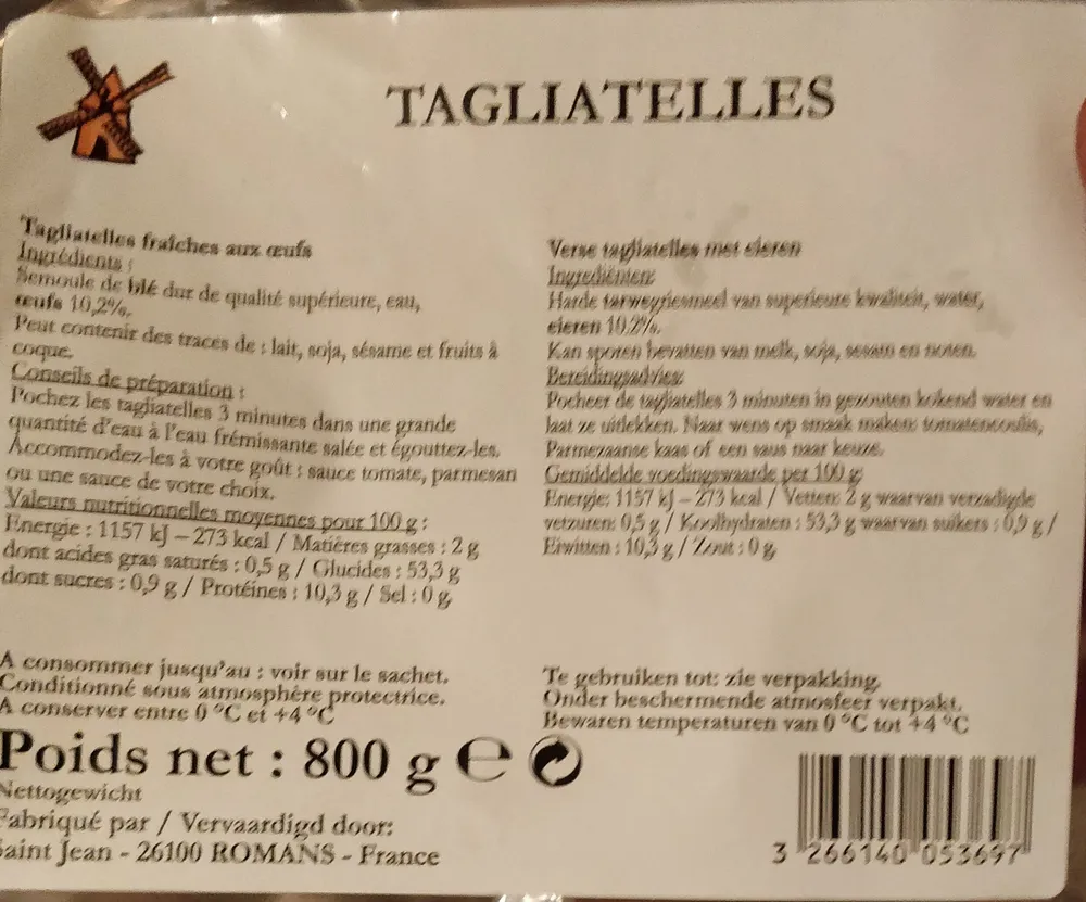 Tagliatelles fraiches