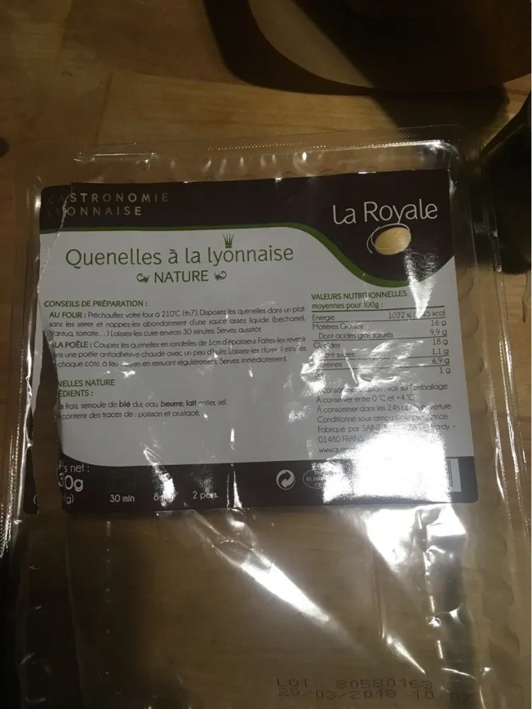 Quenelles à la lyonnaise Nature