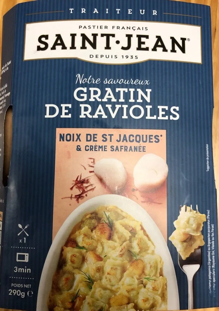 Gratin de Ravioles aux Noix de St Jacques & Crème safranée