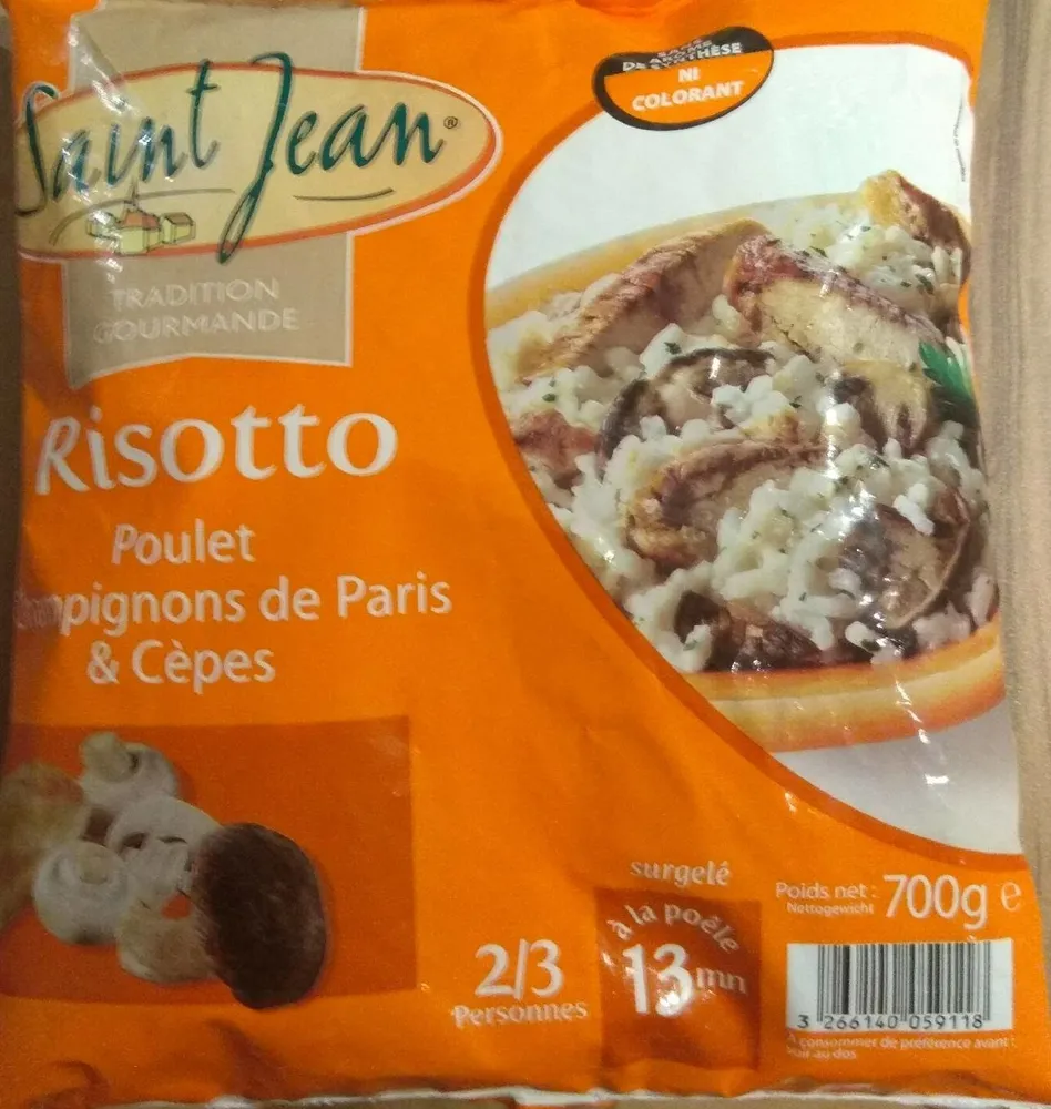 Risotto poulet champignons de paris et cèpes