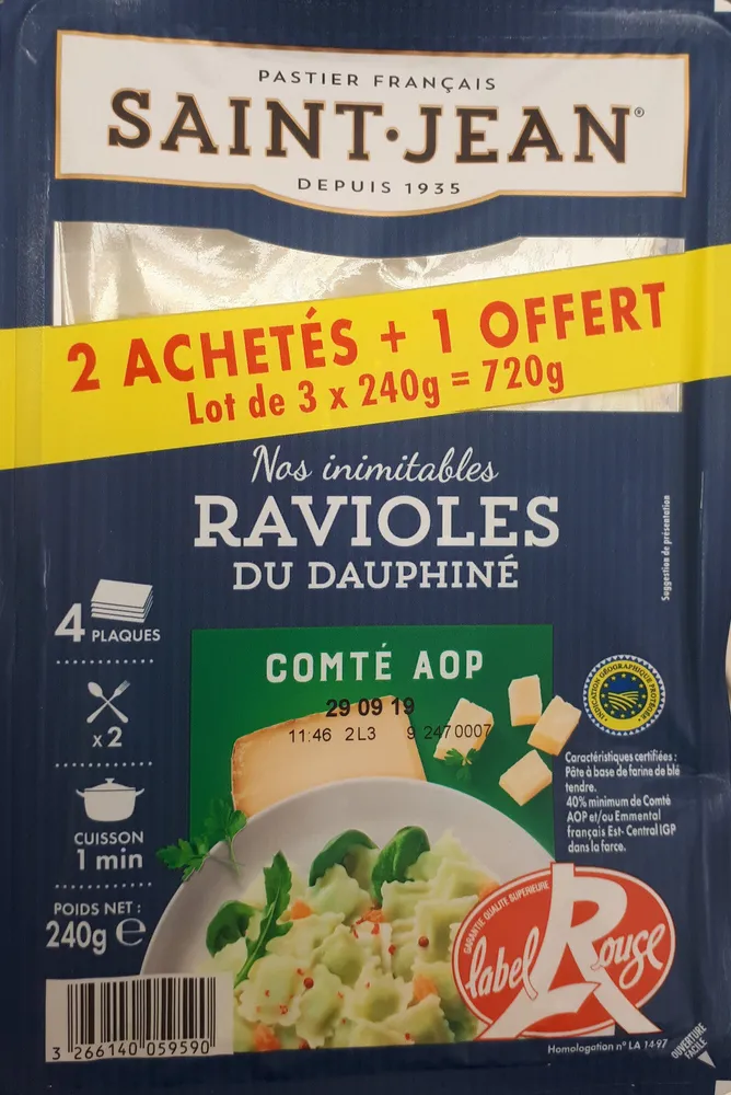 Label rouge - Ravioles du Dauphiné Compté AOP