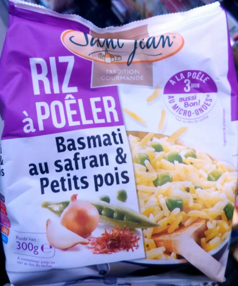Riz à pôeler basmati safran petits pois SAINT JEAN, 300G