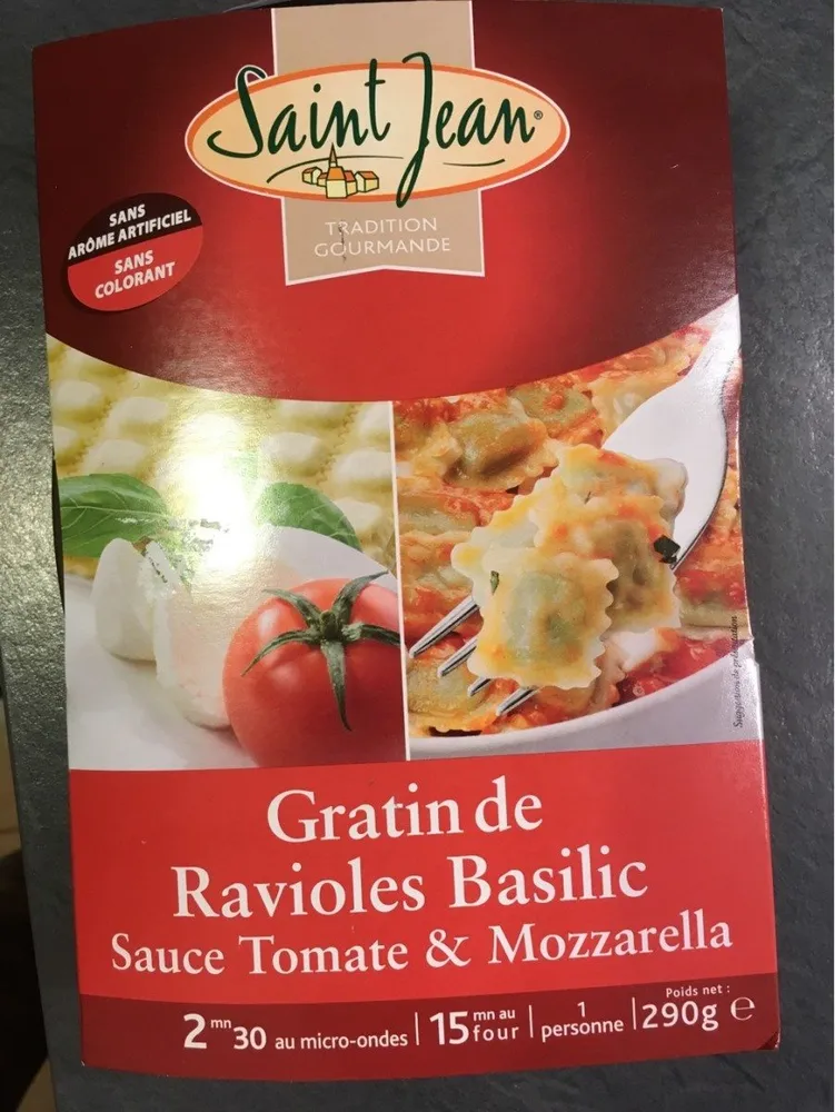 Gratin de ravioles basilic