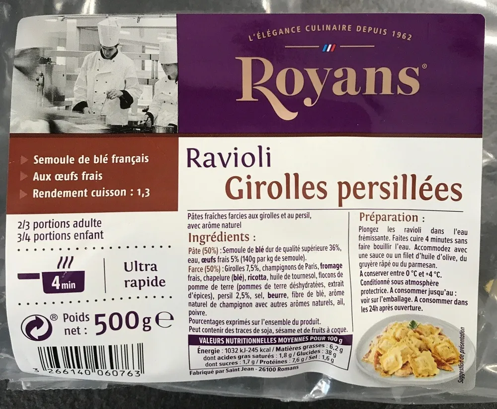 Ravioli girolles persillées