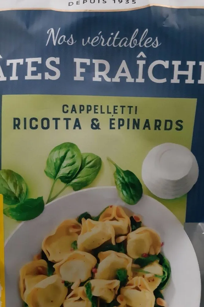 Pâtes fraîches ricotta et épinards