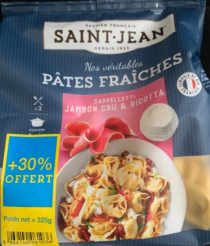 Pâtes fraiches cappelletti jambon cru & ricotta