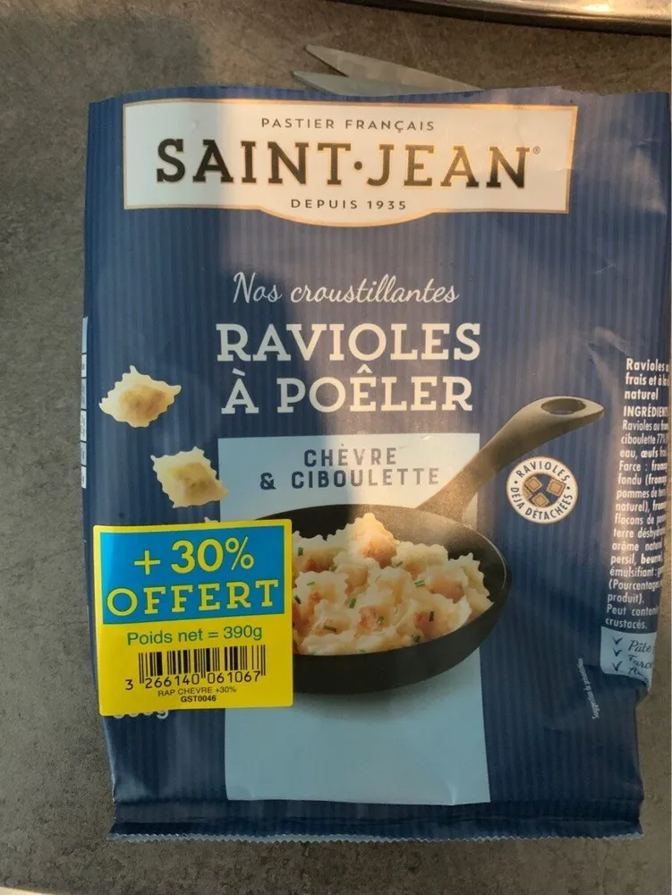 Ravioles à poêler chèvre & ciboulette