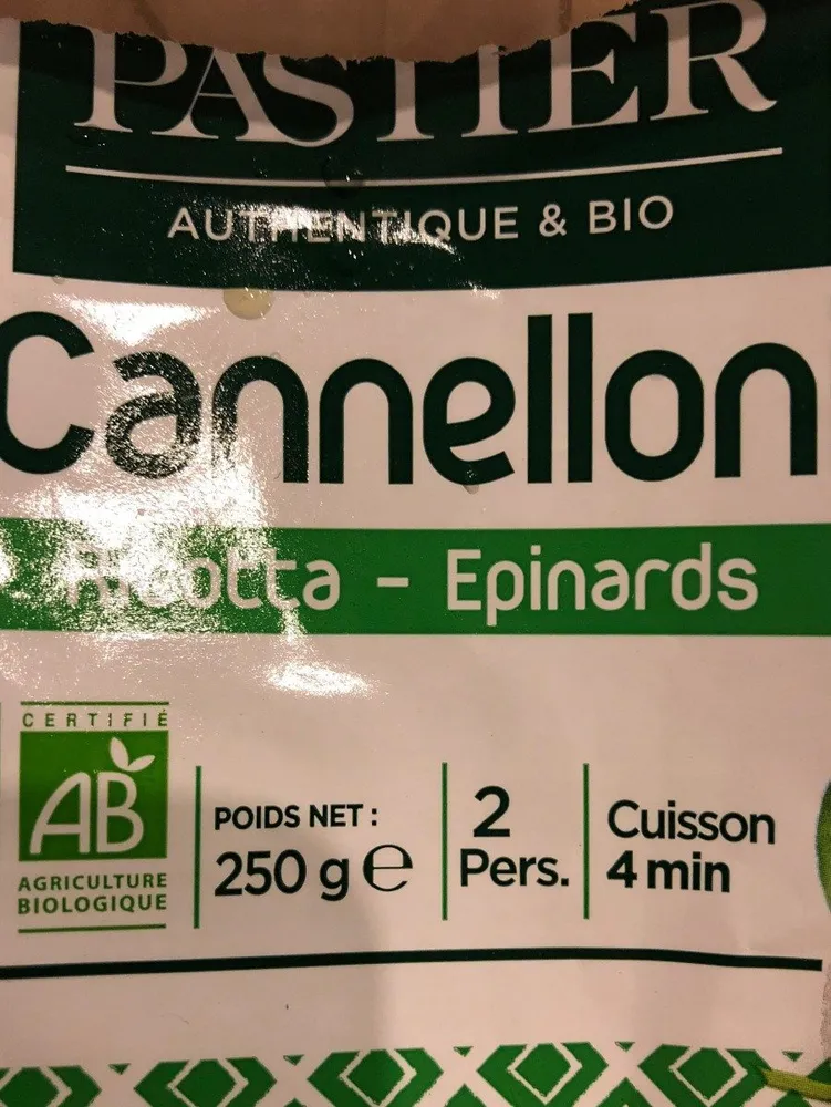 Cannelloni Ricotta Epinards