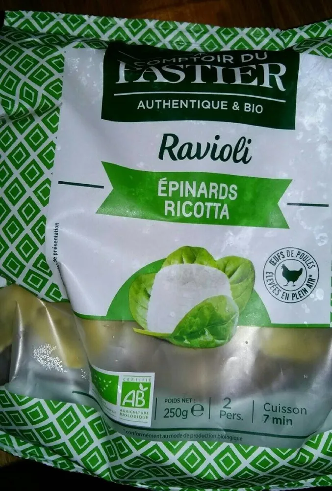 Raviolis ricotta épinards