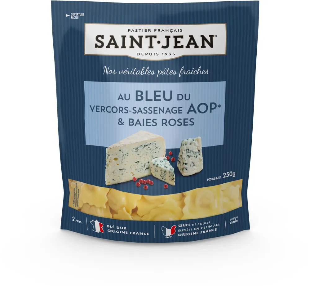 Ravioli au Bleu du Vercors Sassenage AOP & baies roses