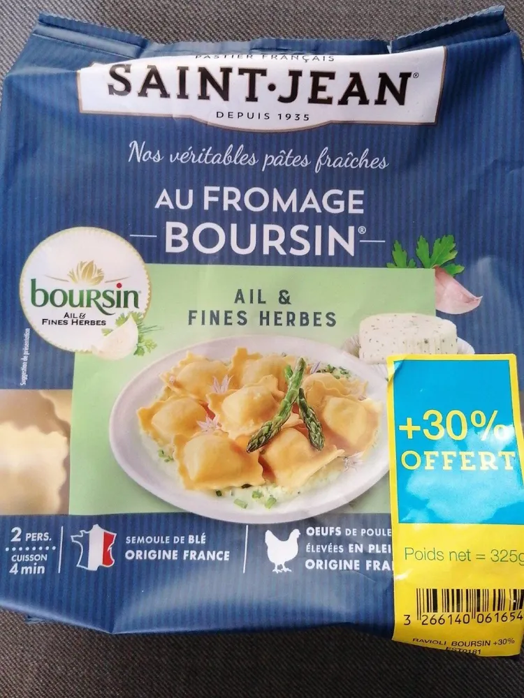 Ravioli au fromage boursin
