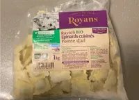 Ravioli bio epinards cuisinés pointe d’ail