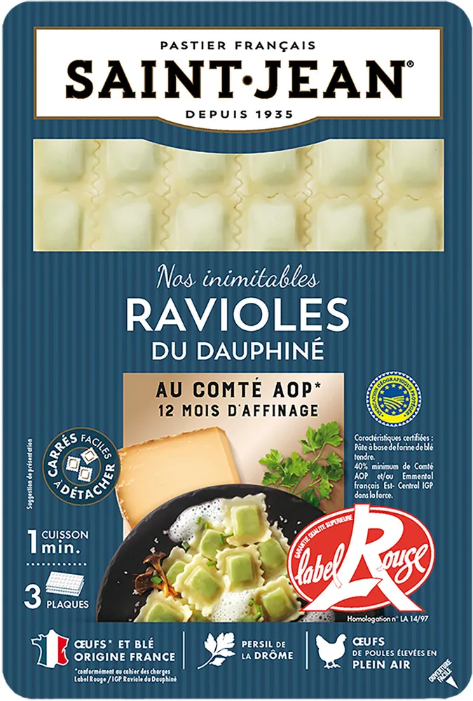 Ravioles du Dauphiné LABEL ROUGE IGP au COMTE 12 mois 180g
