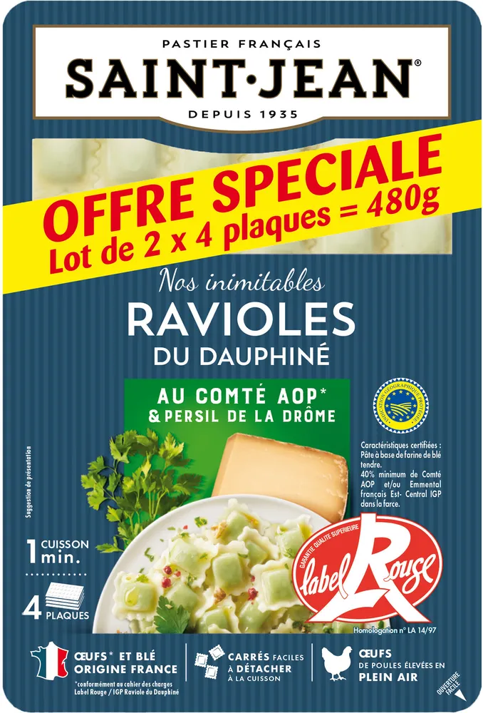Ravioles du Dauphiné LABEL ROUGE IGP Lot de