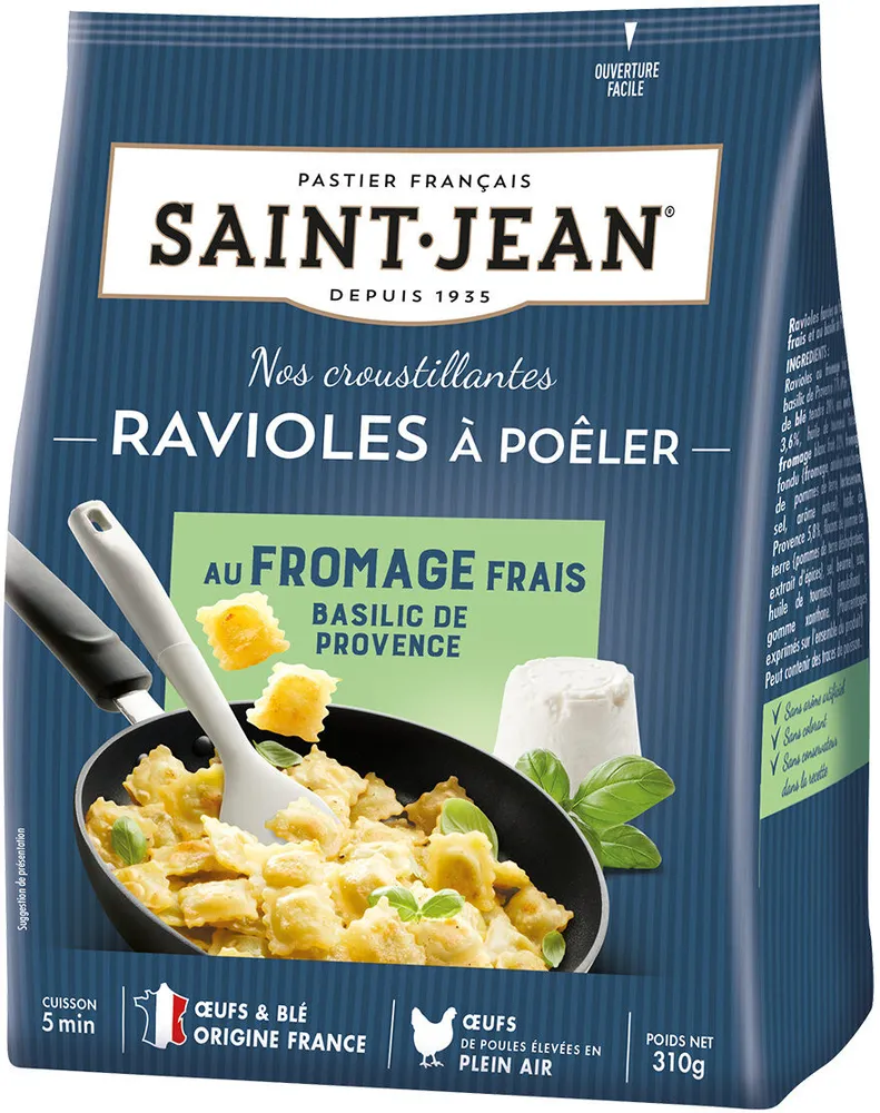 Ravioles à poêler au fromage frais et Basilic de Provence sachet