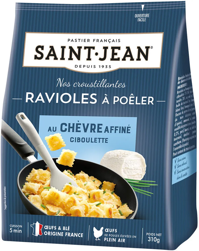 Ravioles à poêler au chèvre affiné ciboulette
