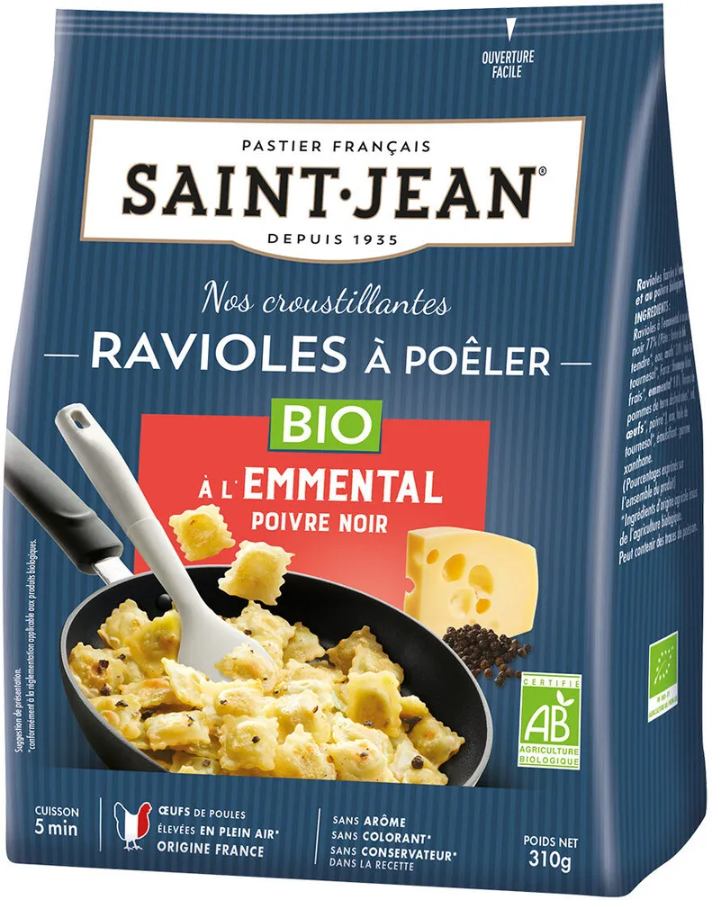 Ravioles BIO à poêler à l'Emmental Poivre noir