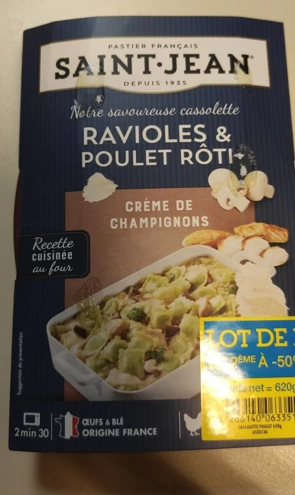 Ravioles et poulet rôti
