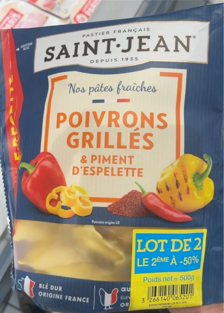 Pâtes fraiches poivrons grillés piment d'Espelette