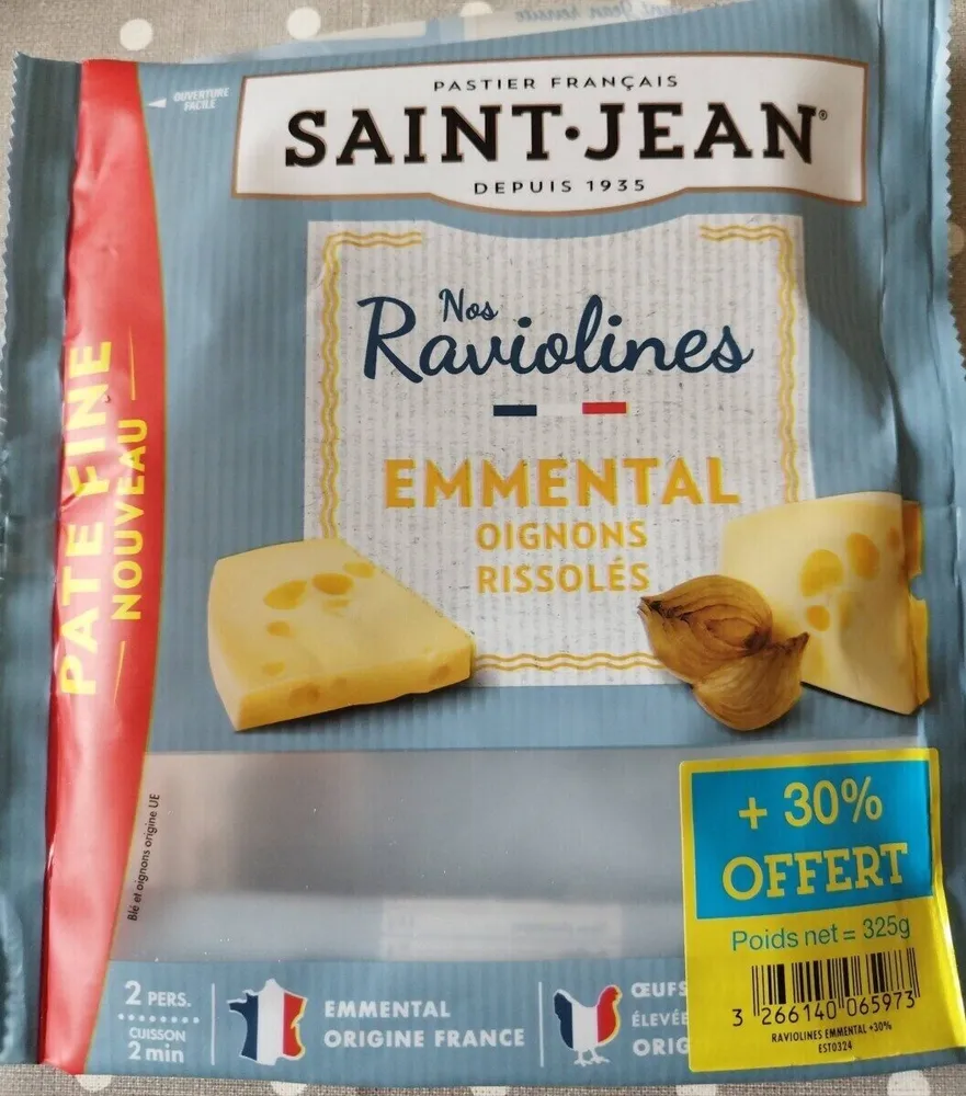 Raviolines emmental oignons rissolés
