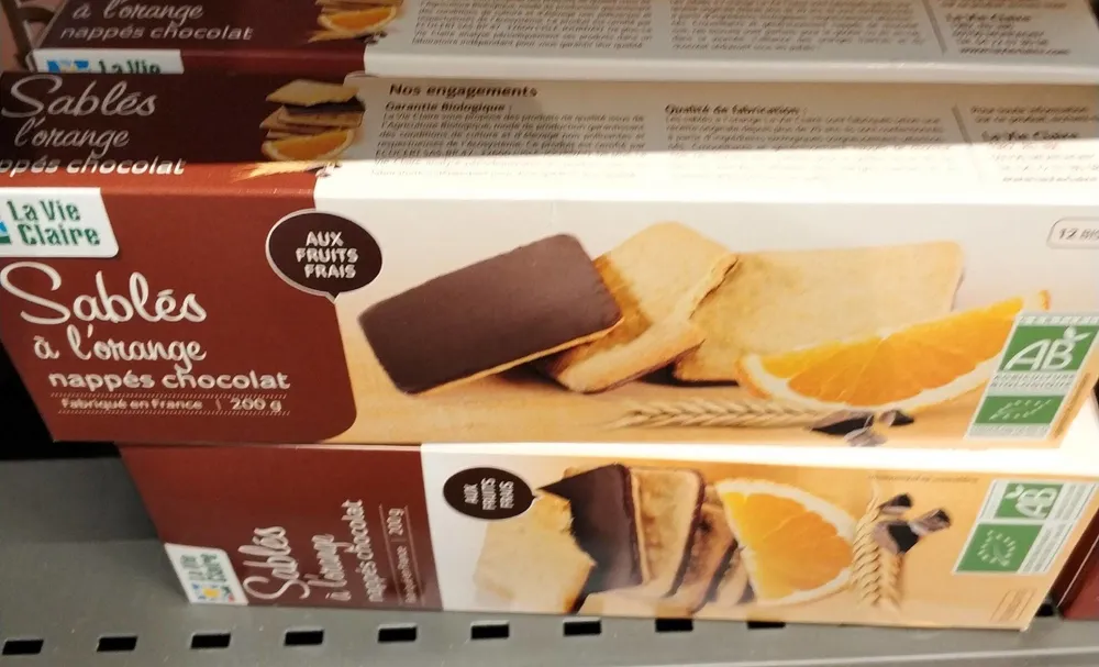 Sablés à l'orange nappés chocolat