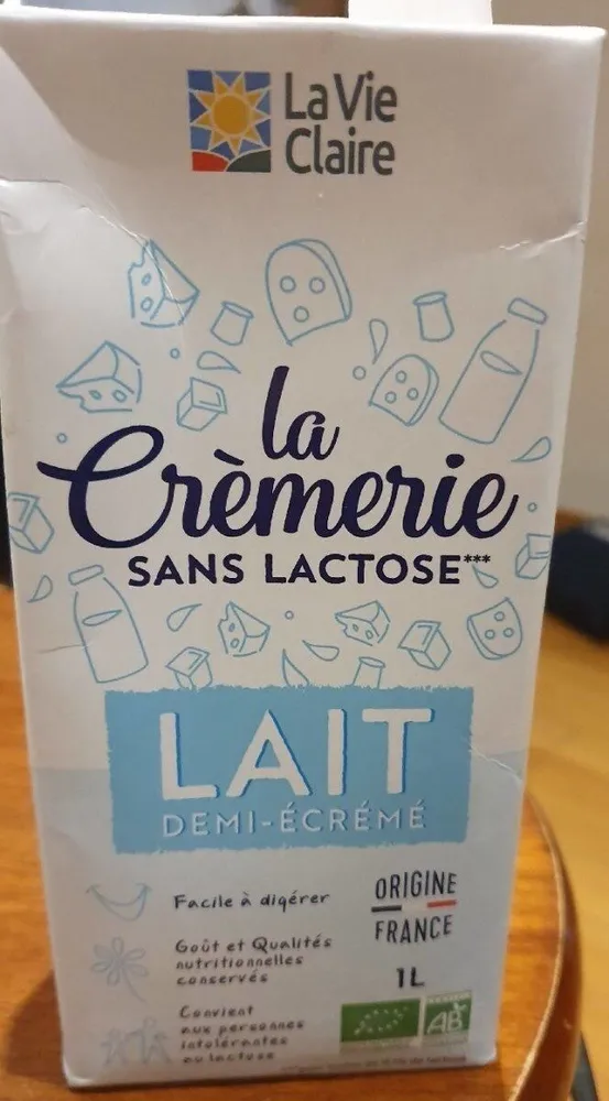 Lait demi-écrémé sans lactose
