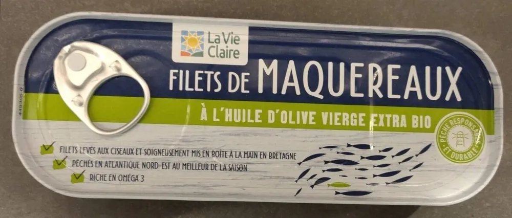 Filets de maquereaux à l'huile d'olive vierge extra bio