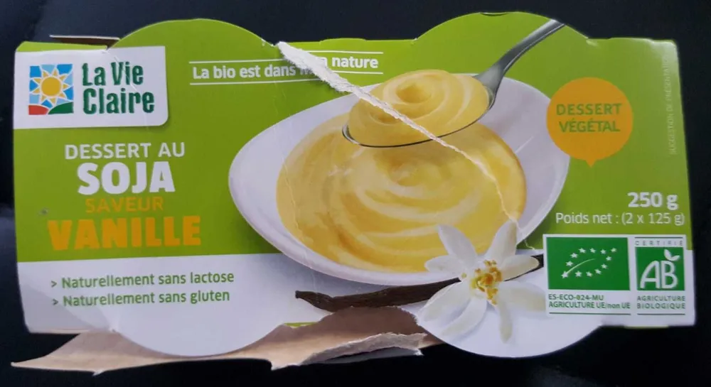 Dessert au soja saveur vanille